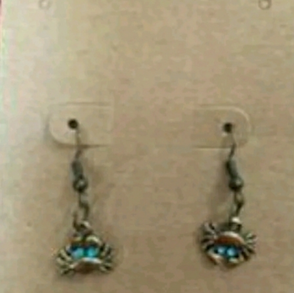 Handmade crab earrings